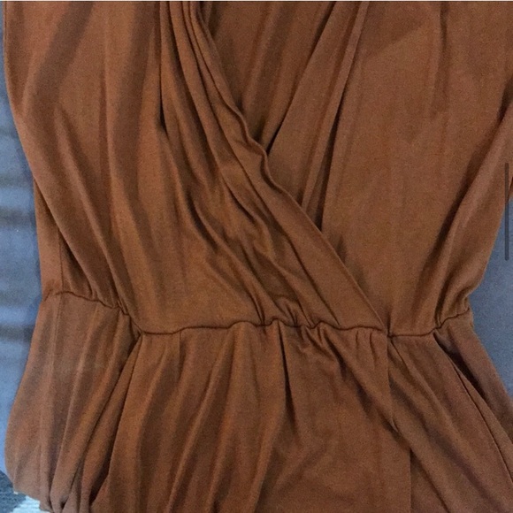 Wilfred Wrap Dress Short Sleeve Brown Size Medium - Picture 5 of 12